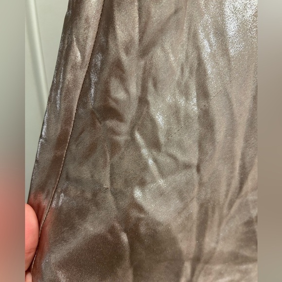 NWT Cult Gaia Leanne Low Back Metallic Satin Slip Dress Cameo - Picture 5 of 11